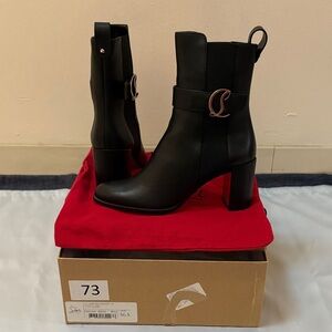 Christin Louboutin CL Chelsea Ankle Boots with Buckle Detail Size 36.5 BRAND NEW
